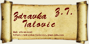 Zdravka Talović vizit kartica